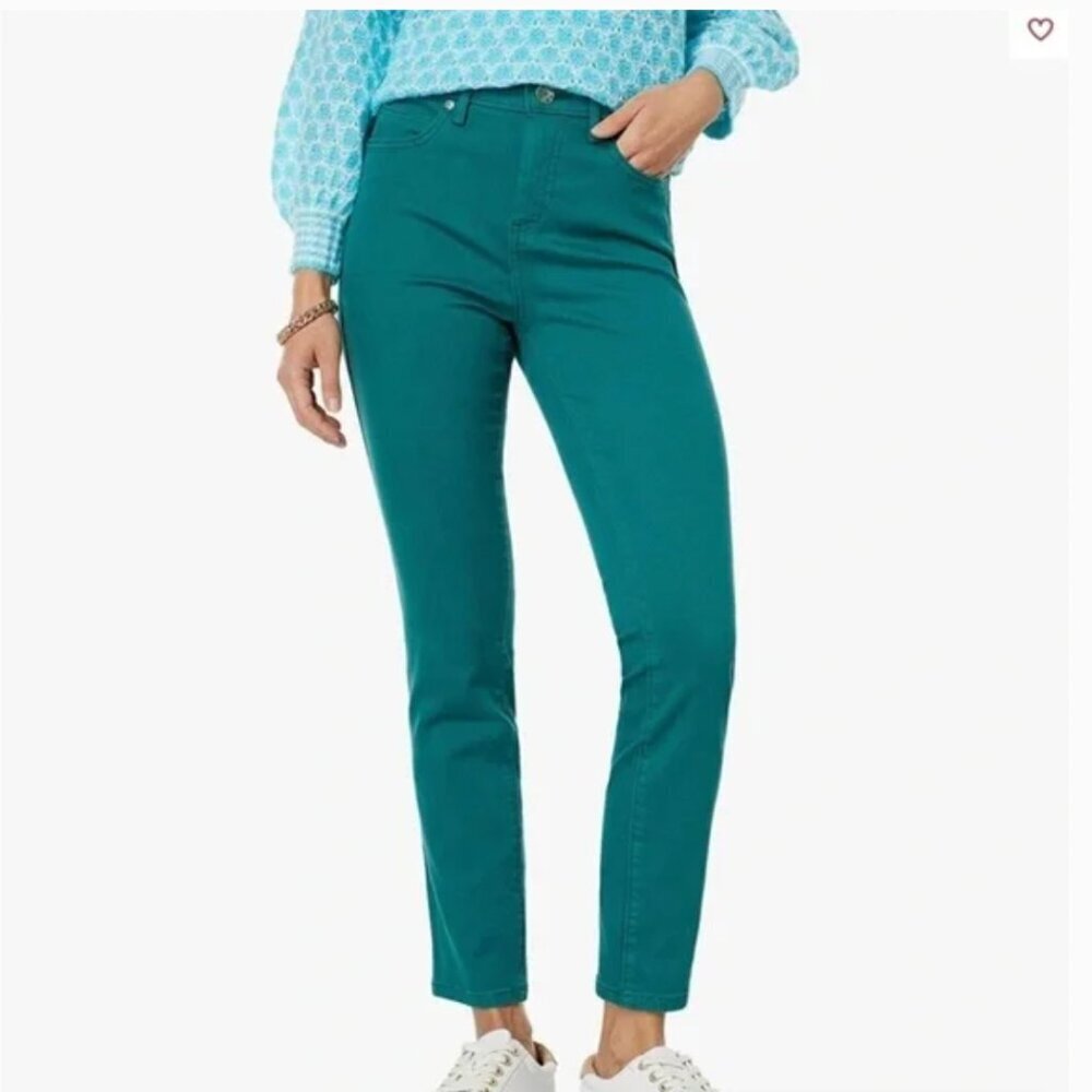 NWT Lilly Pulitzer South Ocean High Rise jeans in Hosta Green